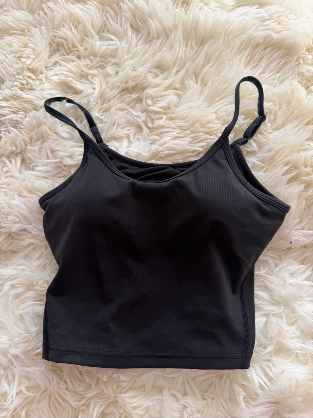 Lululemon wunder under scoop neck align black ribbed tank top size 6